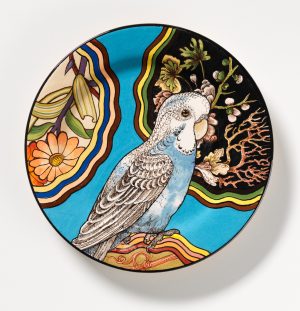 Bowers Blue Budgie Lamington Plate